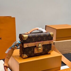 Elegant Brown Monogram Trunk Bag